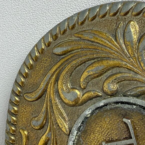 Vintage The Kinney Co 1977 Metal Cowboy Belt Buckle Embossed Design Name Carl - Picture 10 of 16